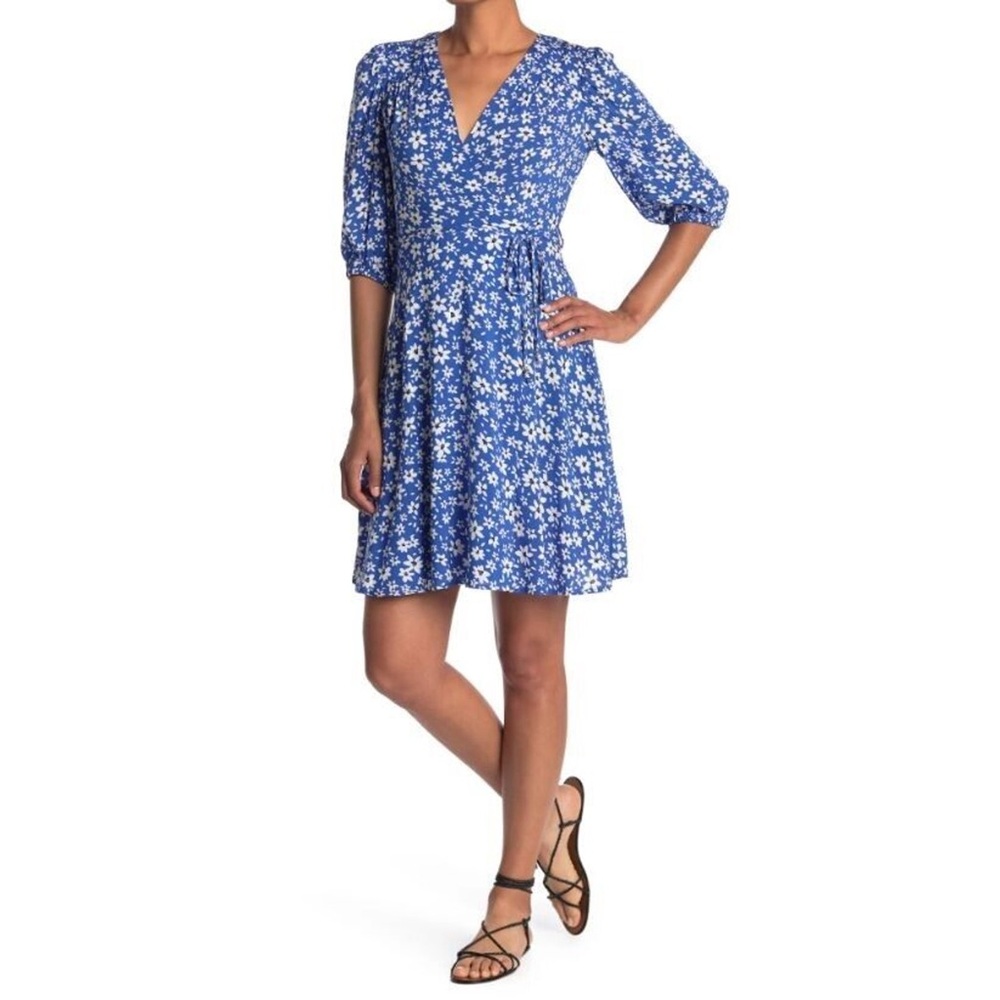 Calvin Klein Blue Floral Midi Dress